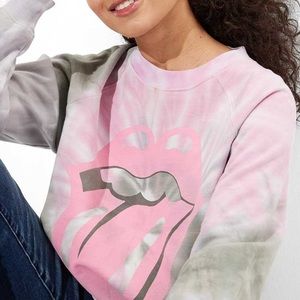 American Eagle Tailgate Rolling Stones Tie Dye Crew Neck Sweatshirt